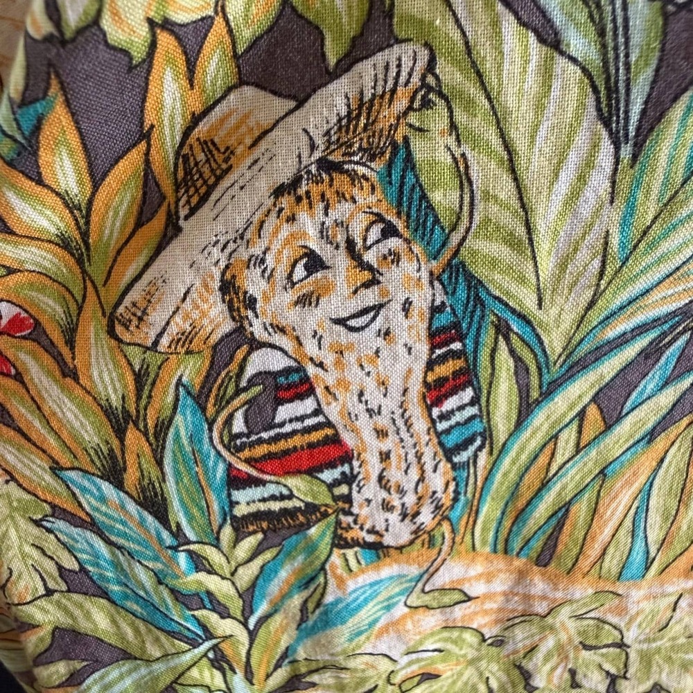 Vintage 90s Charles Goodnight Cotton Novelty Peanut Fiesta Jungle Nightshirt OS - Picture 11 of 13